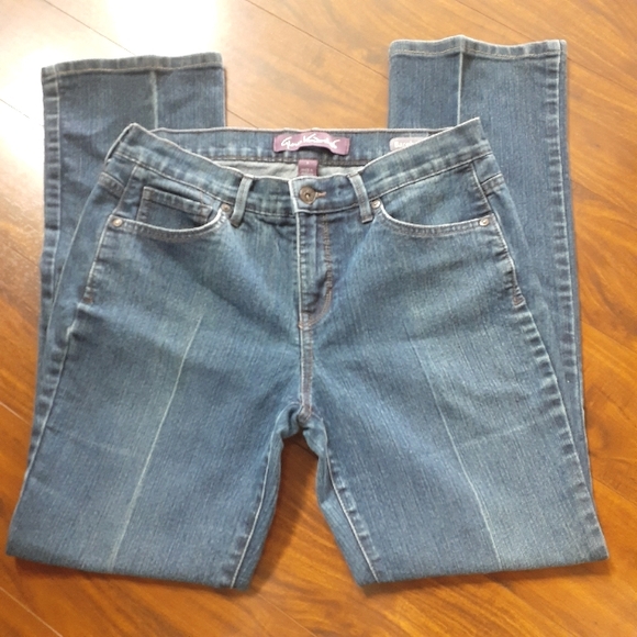 Studded Pocket Gloria Vanderbilt Barely Boot Blue Jeans Bedazzled Rhinestone - Picture 2 of 9